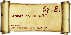 Szakács Enikő névjegykártya
